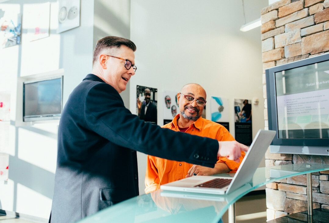business owner checking security